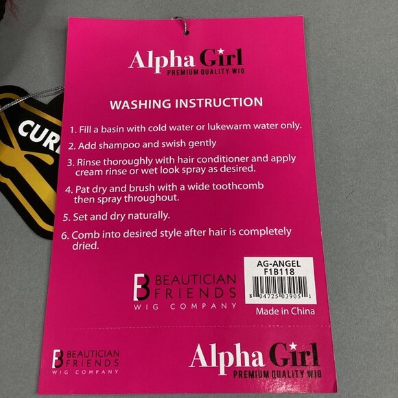 Angel Wig #F1B/118 Off Black Burgundy Long Body Wave Classic Cap Adjustable Synt - Picture 9 of 9